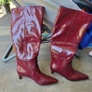 Cellenz Burgundy Faux Leather Boots Size 7